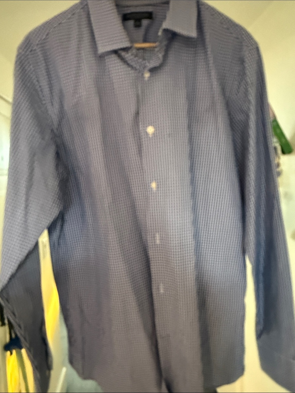 Banana Republic Navy Micro-Check Dress Shirt